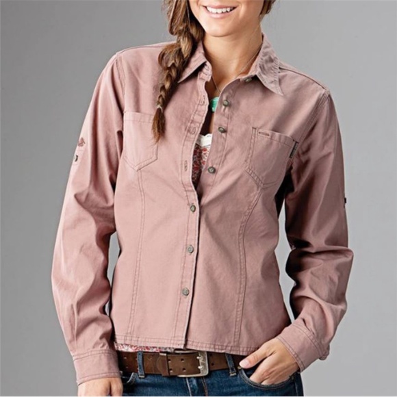 Women's Duck Mortar Work Shirt, Jacket UPF 50 Dry Sawtooth Size Large - Picture 2 of 3